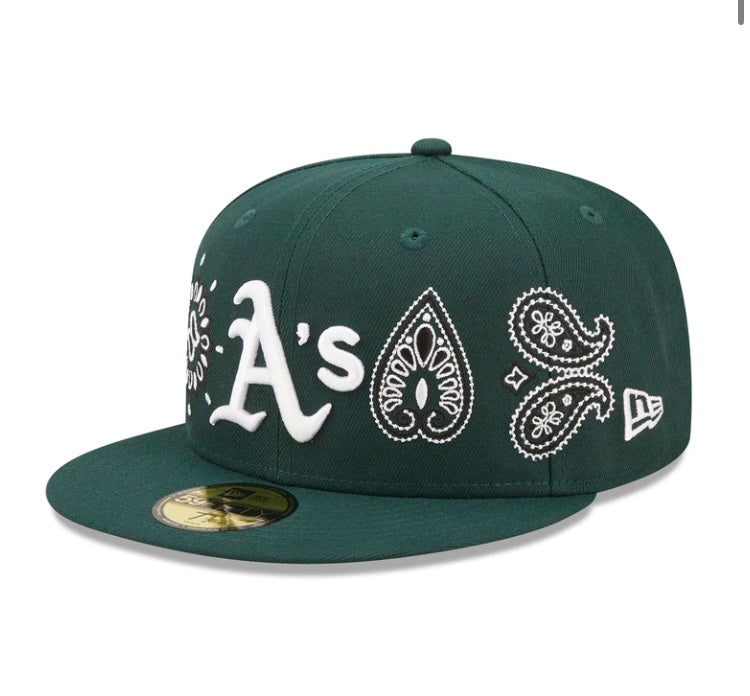 Oakland Athletics All Over Print Paisley Green Cap - RepKings