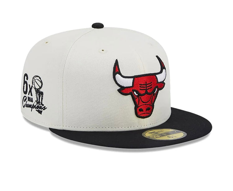 Chicago Bulls 59FIFTY Championships White/Black Cap - RepKings