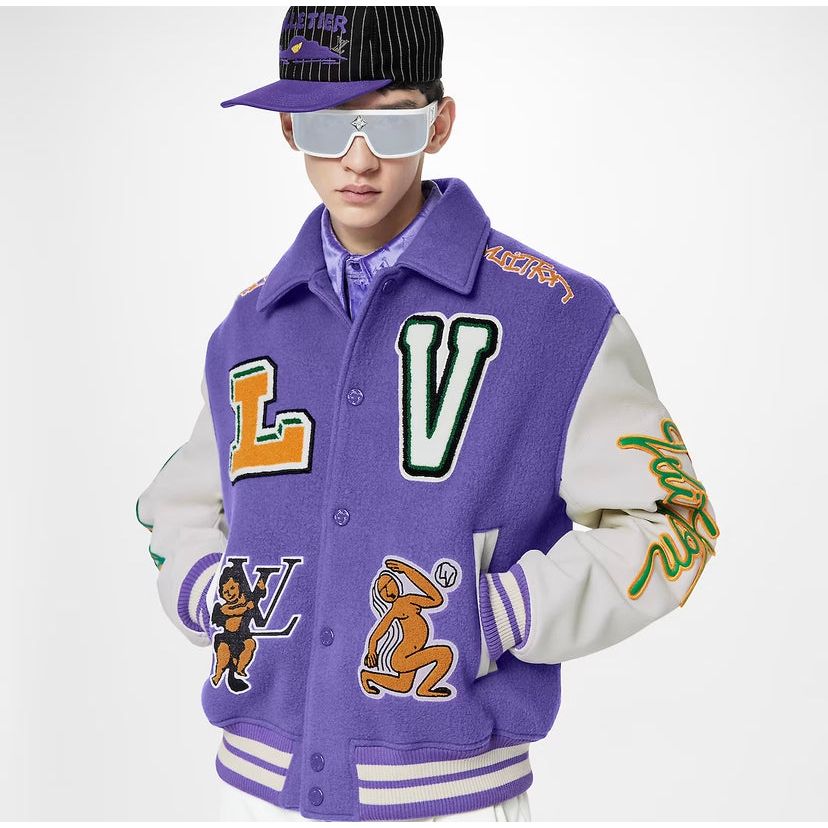 Louis Vuitton Multi-Patches Mixed Leather Varsity Jacket - RepKings