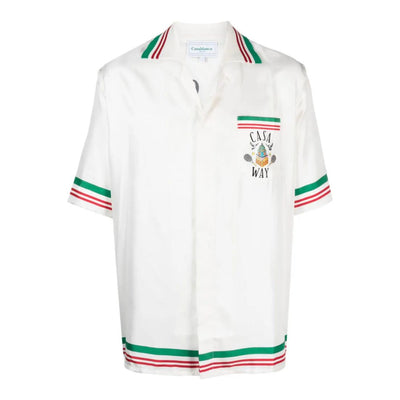 Tennis Club Icon Striped Silk Shirt - RepKings